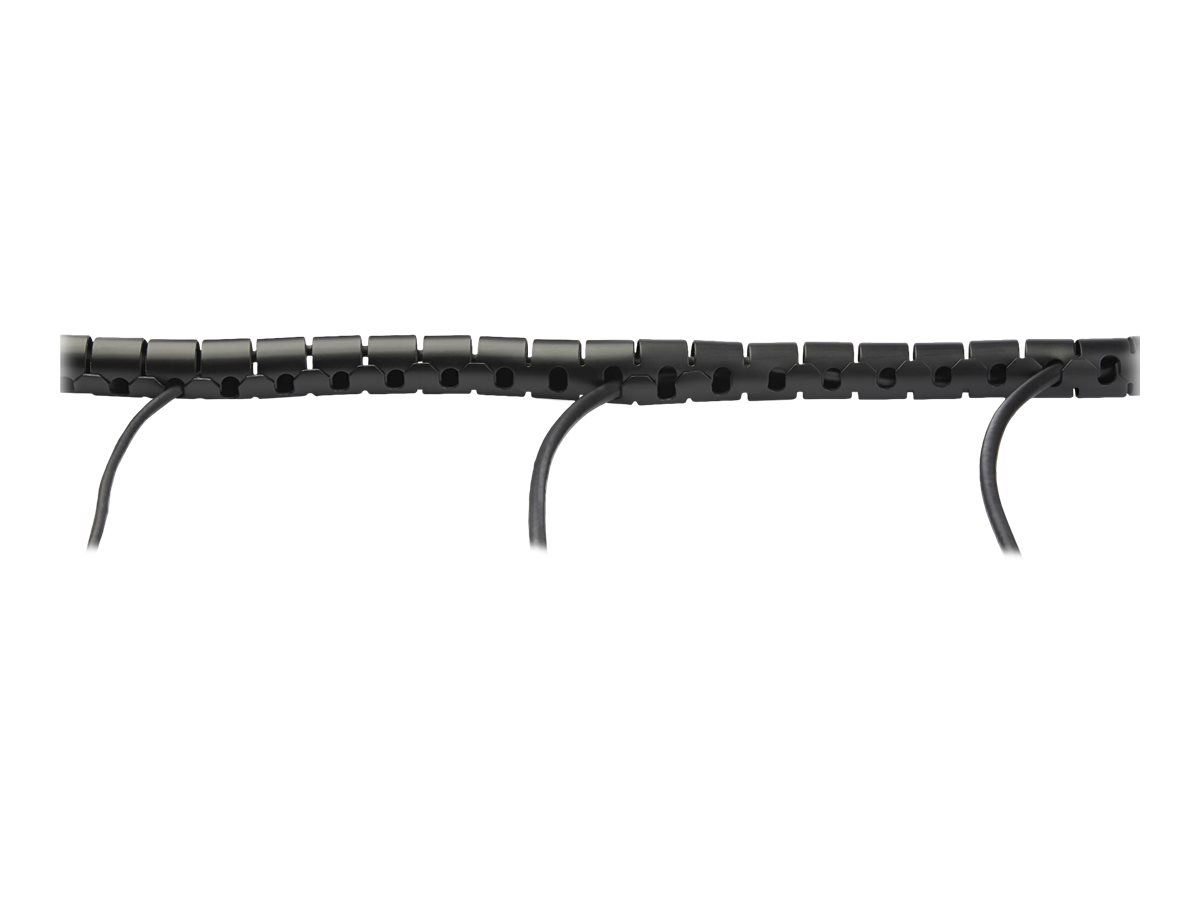 STARTECH.COM 2.5m 8.2ft Cable Management Sleeve - Spiral - 1inch 25mm Diameter - W/ Cable Loading Tool - Black CMSCOILED2