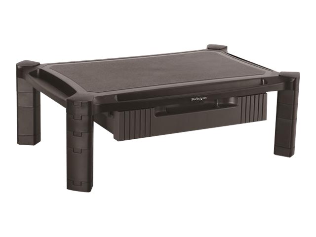 STARTECH.COM Adjustable Monitor Riser - Large - Drawer - Monitors up to 32in- Adjustable Height - Desk Monitor Stand