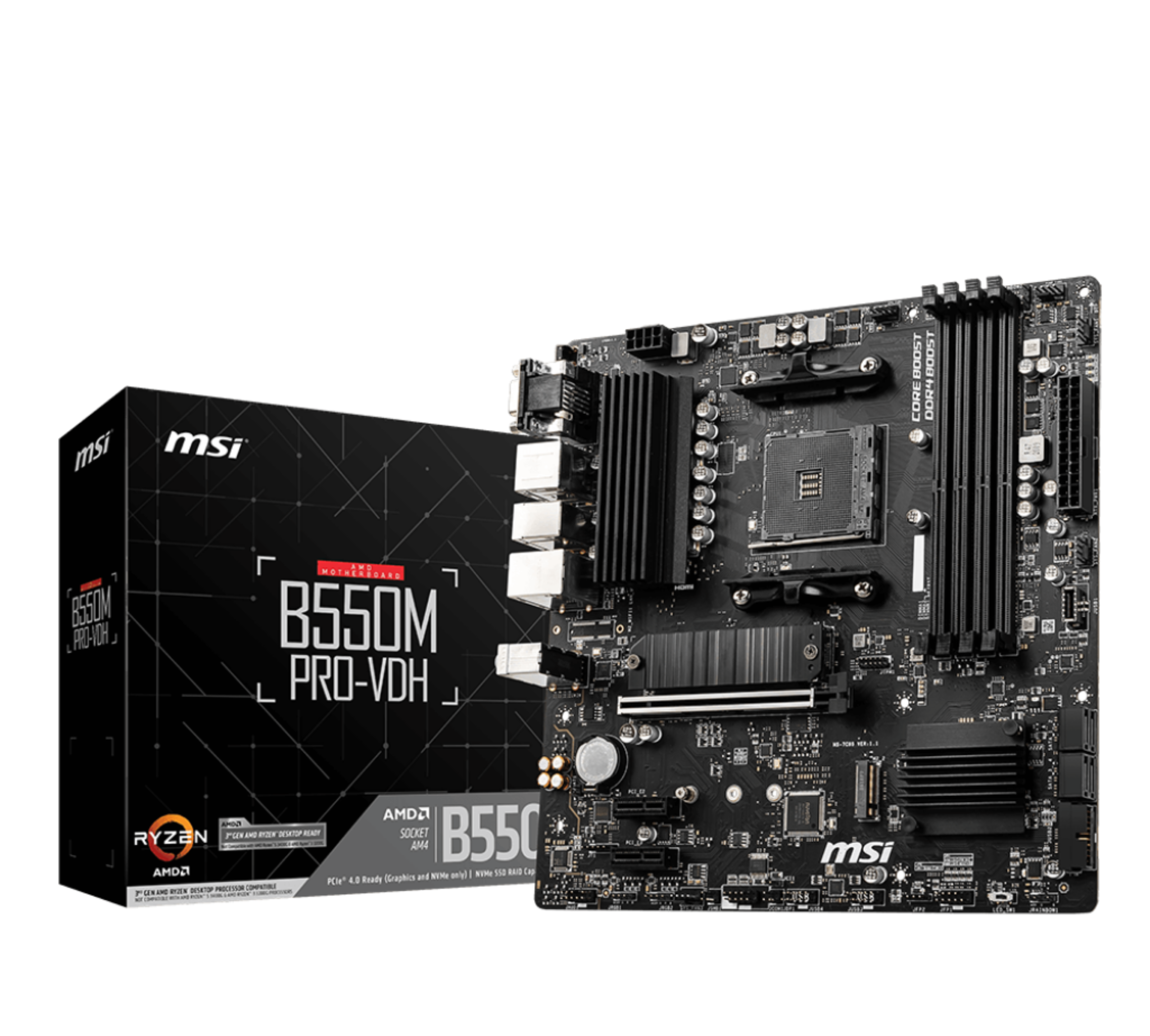 MSI B550M PROVDH AM4 mATX M2 Port PCIe 30x4 NVMe