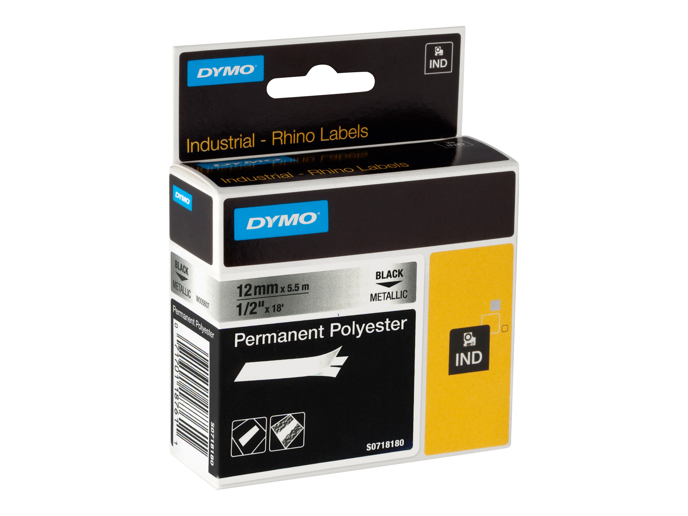 18486 DYMO ID1 12mm SCHWARZ-METALLIC 18486 DYMO ID1 12mm SCHWARZ-METALLIC