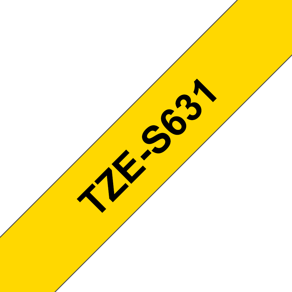 brother Schriftband TZeS631 TZES631, 12 mm, schwarz auf gelb, 1 St