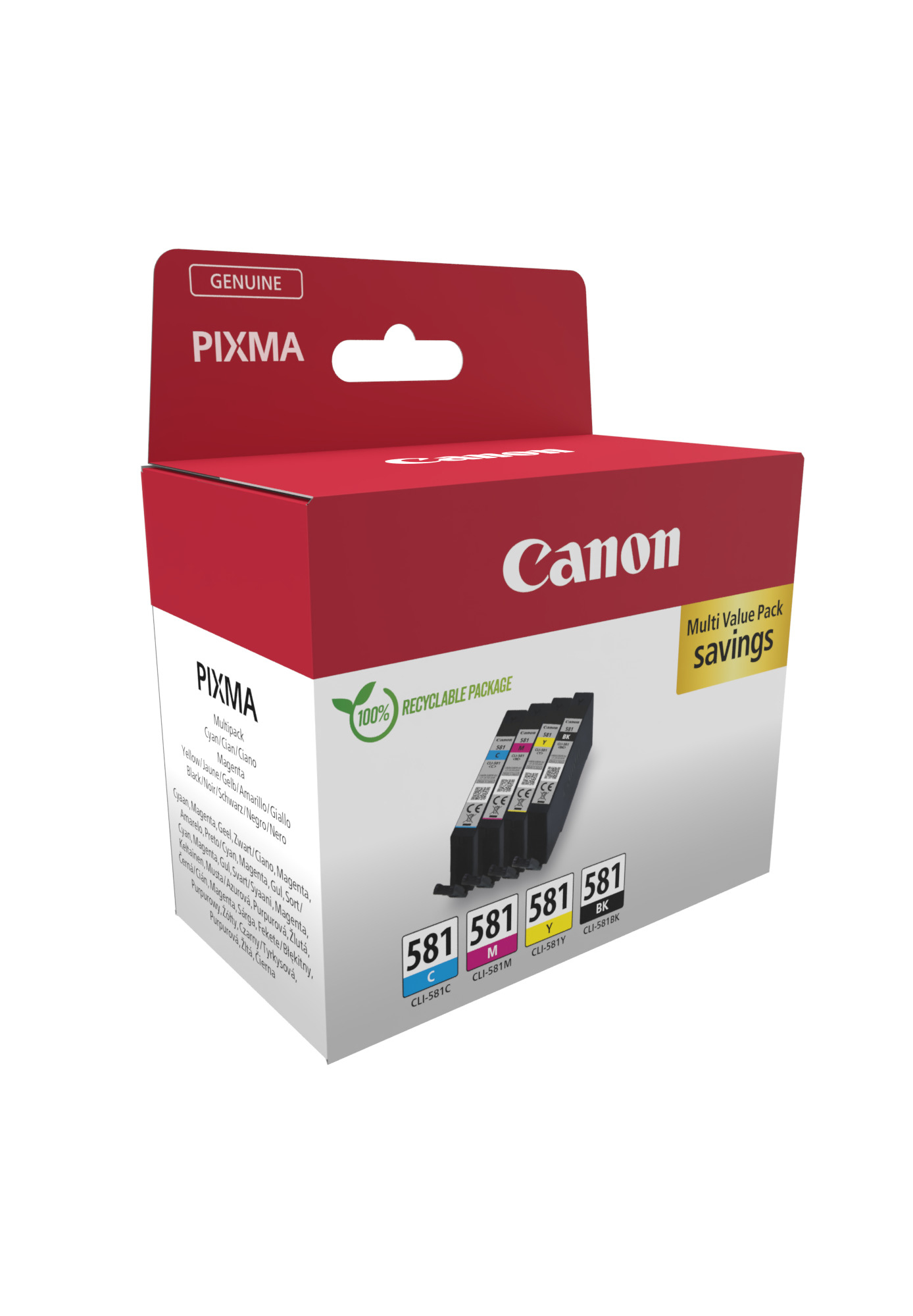 Canon CLI581 BKCMY schwarz, cyan, magenta, gelb Druckerpatronen, 4erSet