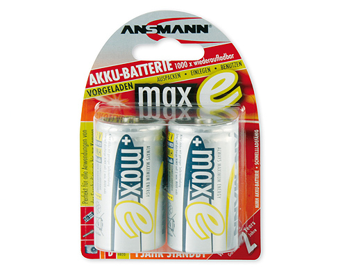 2 ANSMANN Akkus Mono D 8.500 mAh