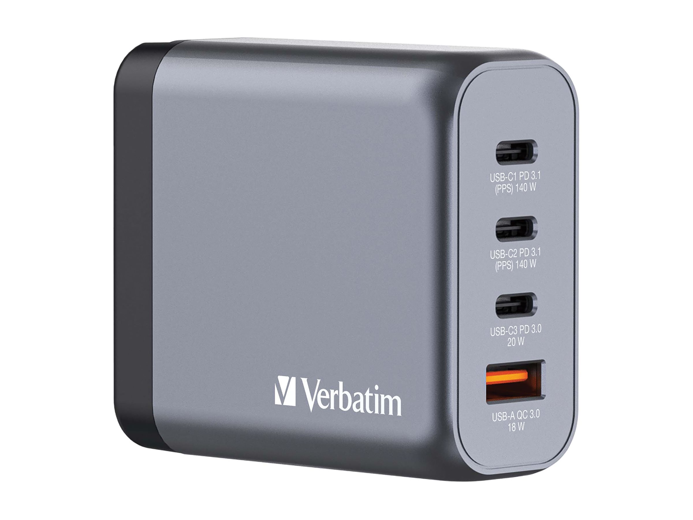 Verbatim USB-C Ladegeraet 140W 4 Port 3x USB-C/1x USB-A