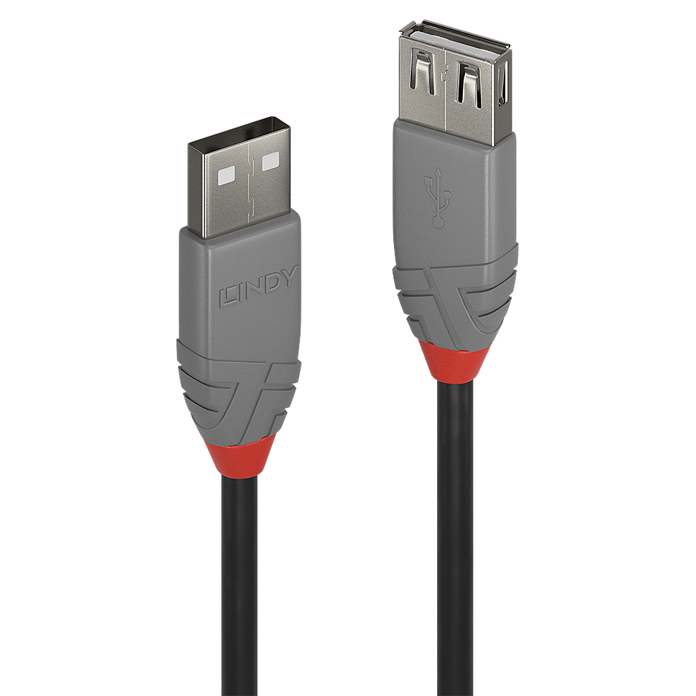 LINDY 0,2m USB 20 Typ A VerlAnthraLine