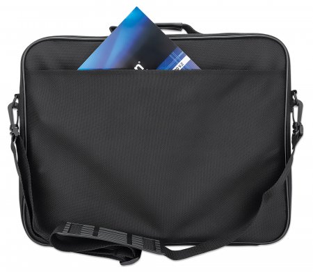 MANHATTAN Cambridge Clamshell Notebooktasche 39,6cm 15,6Zoll Staufächer an Front und Rückseite und Innen Schultergurt Tragegriff