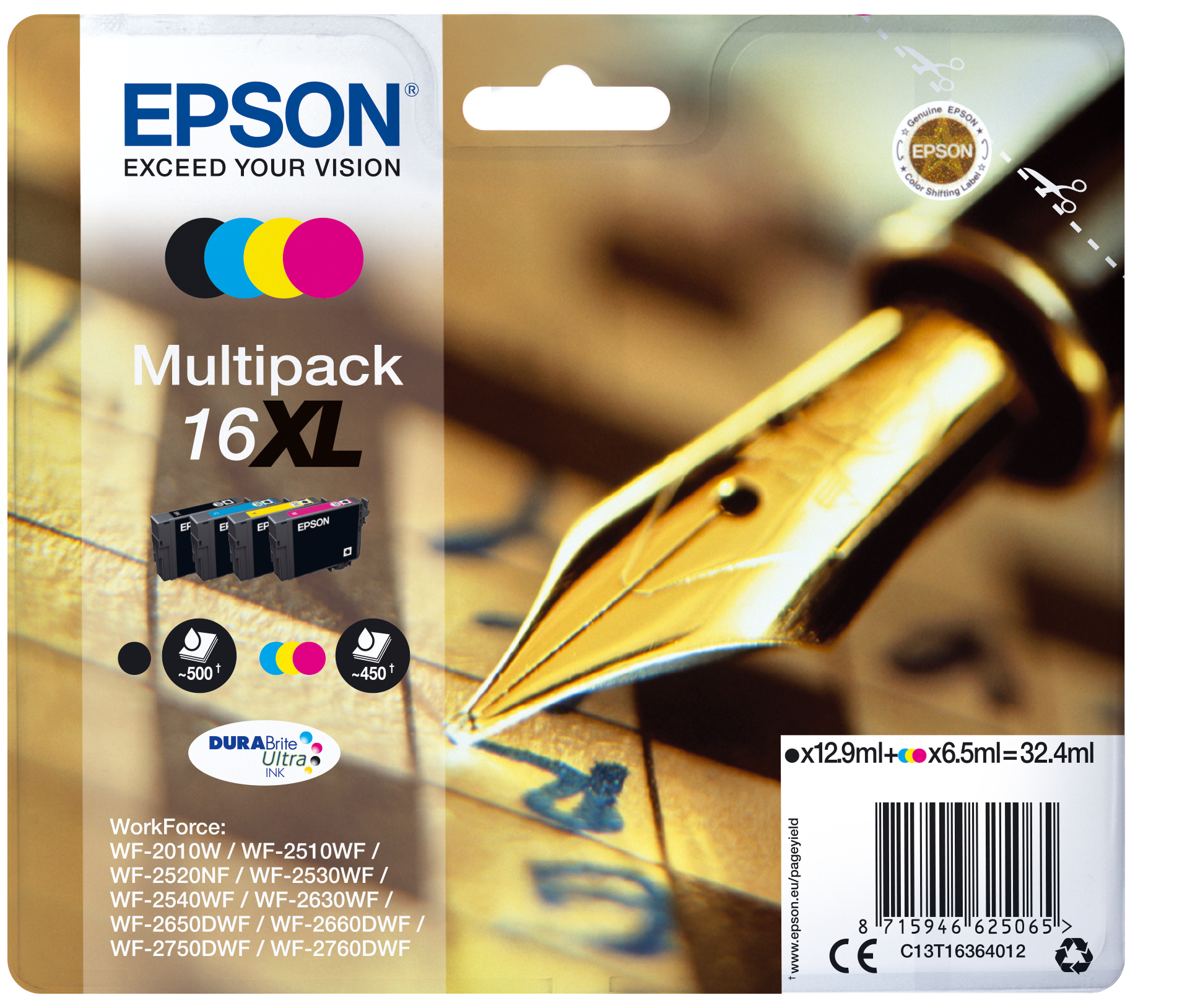 C13T16364012 EPSON WF Tinte 4 cmyk HC