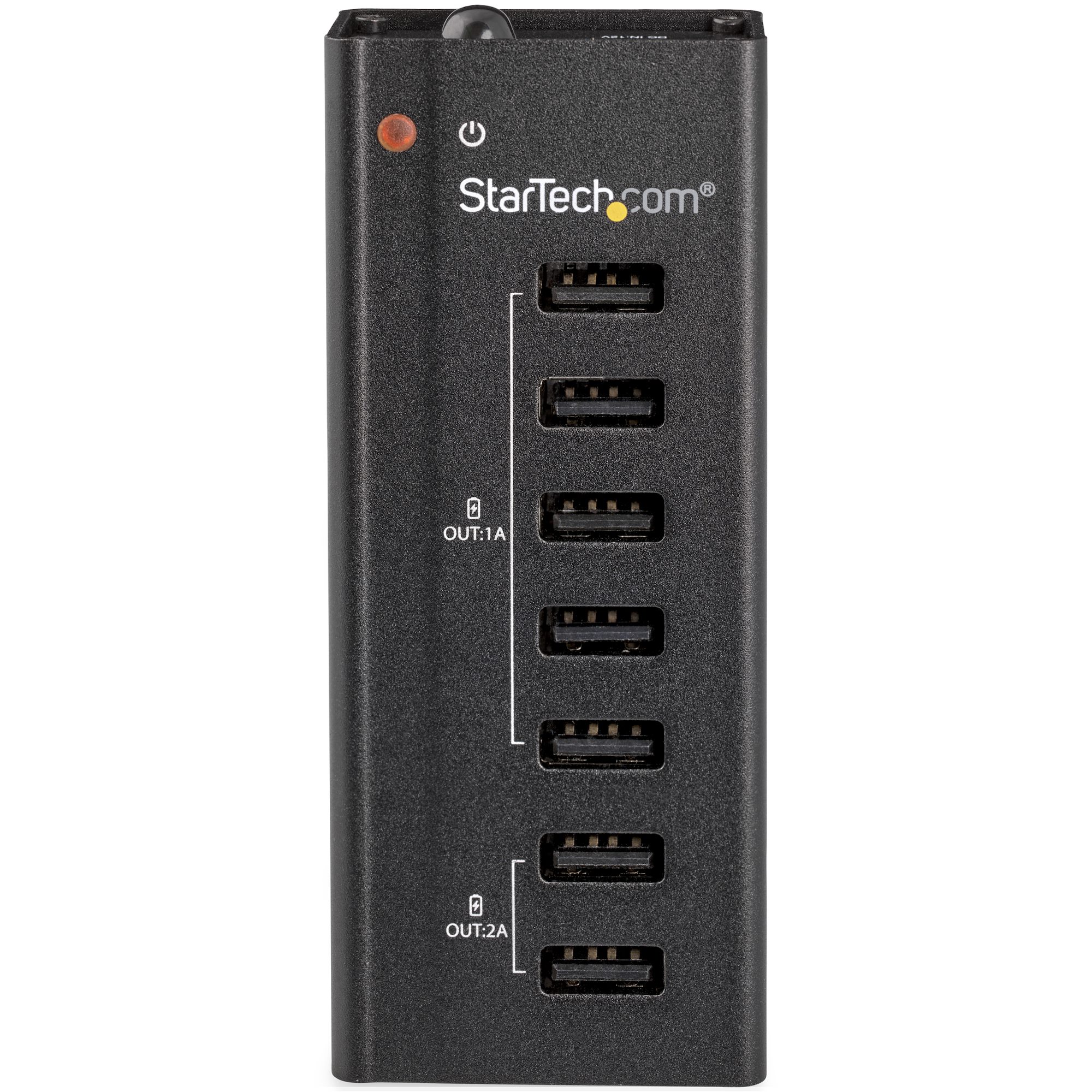 STARTECHCOM 7 Port USB Charging Station with 5x 1A Ports and 2x 2A Ports Standalone USB Charging Strip for Multiple Devices