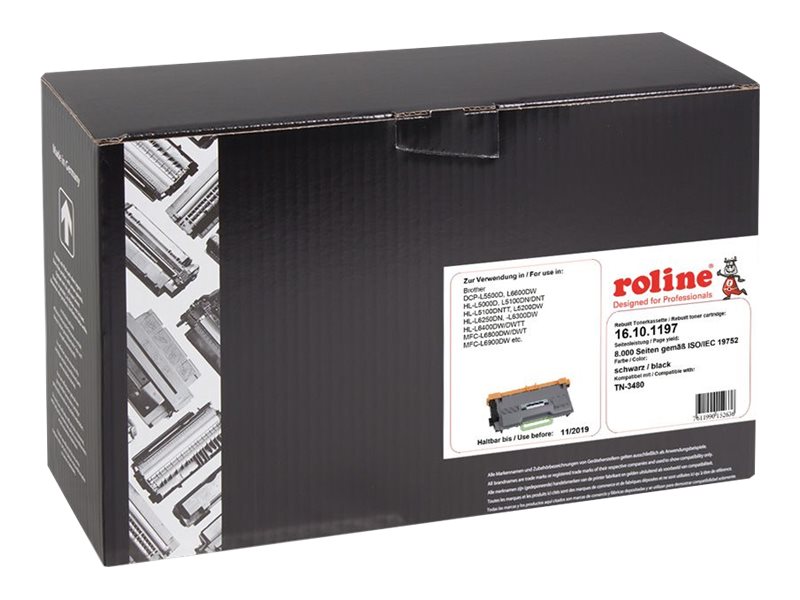 ROLINE Toner kompatibel zu TN-3480 schwarz für BROTHER HL-L5000D / HL-L5100DN ca. 8.000 Seiten