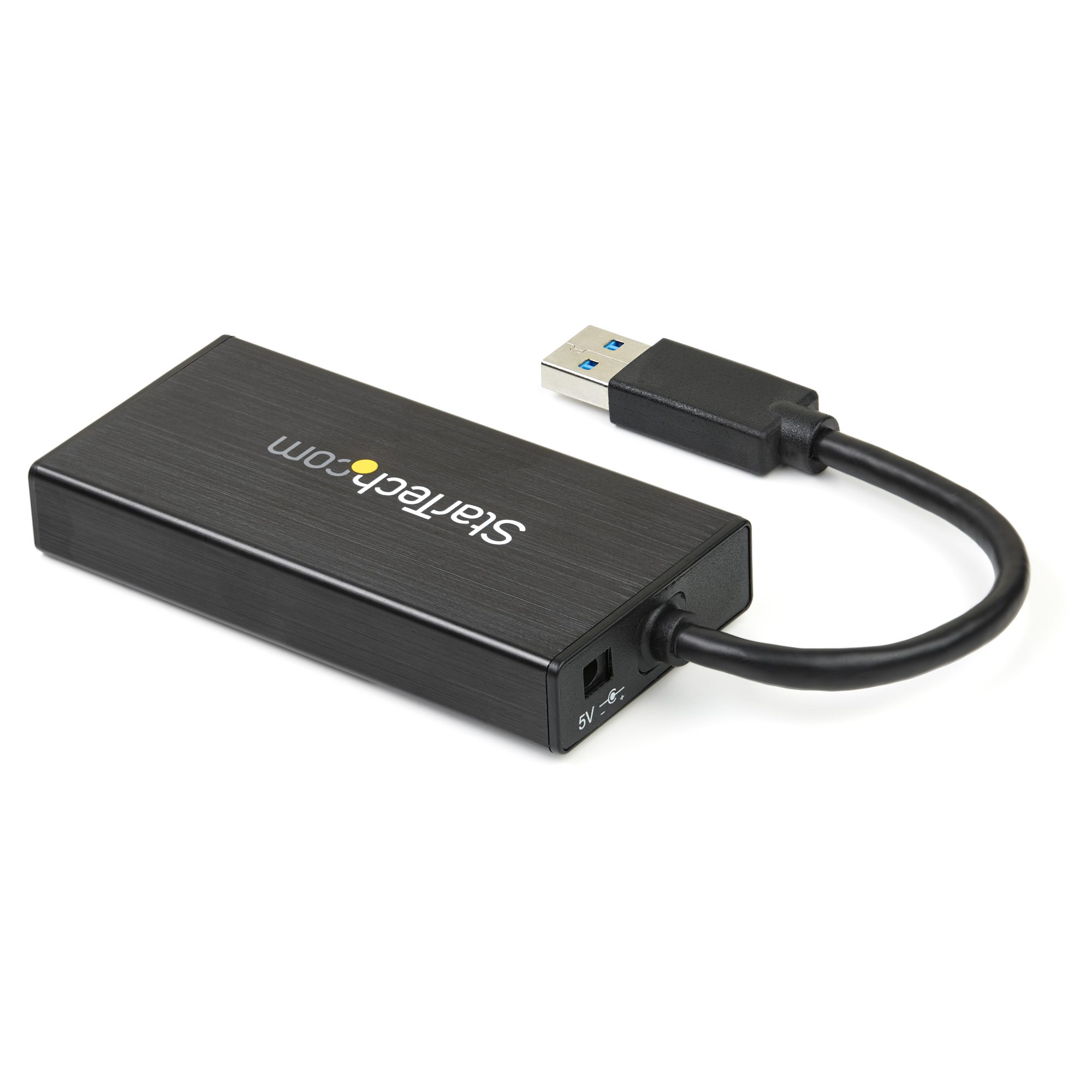 StarTech.com 3 Port USB 3.0 Hub mit Gigabit Ethernet Adapter aus Aluminum - Kompakter USB3 Hub mit GbE - Hub - 3 Anschlüsse