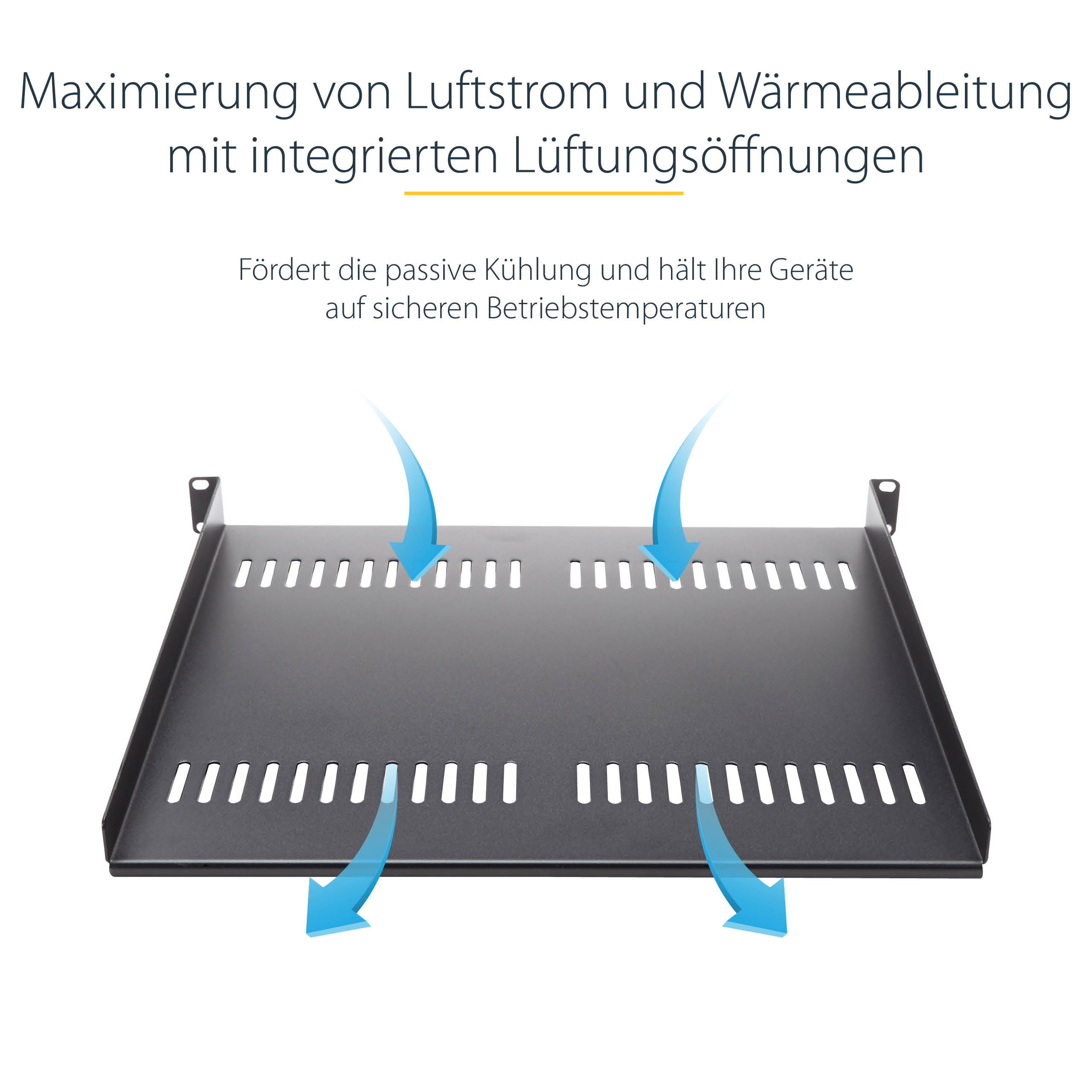 STARTECHCOM 1U Server Rack Shelf Universal Vented Rack Mount Cantilever Tray for 19inch Network Equipment Rack