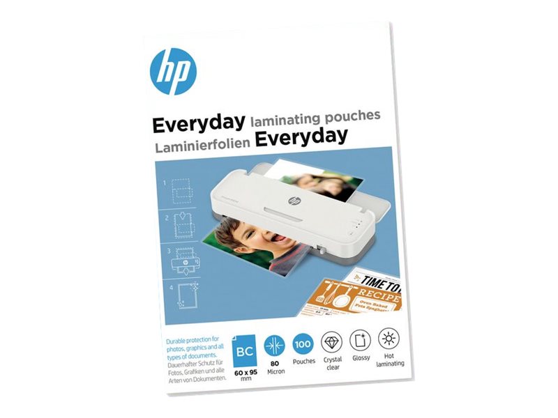 100 HP Everyday Laminierfolien glÃ¤nzend fÃ¼r Visitenkartenformat 80 micron