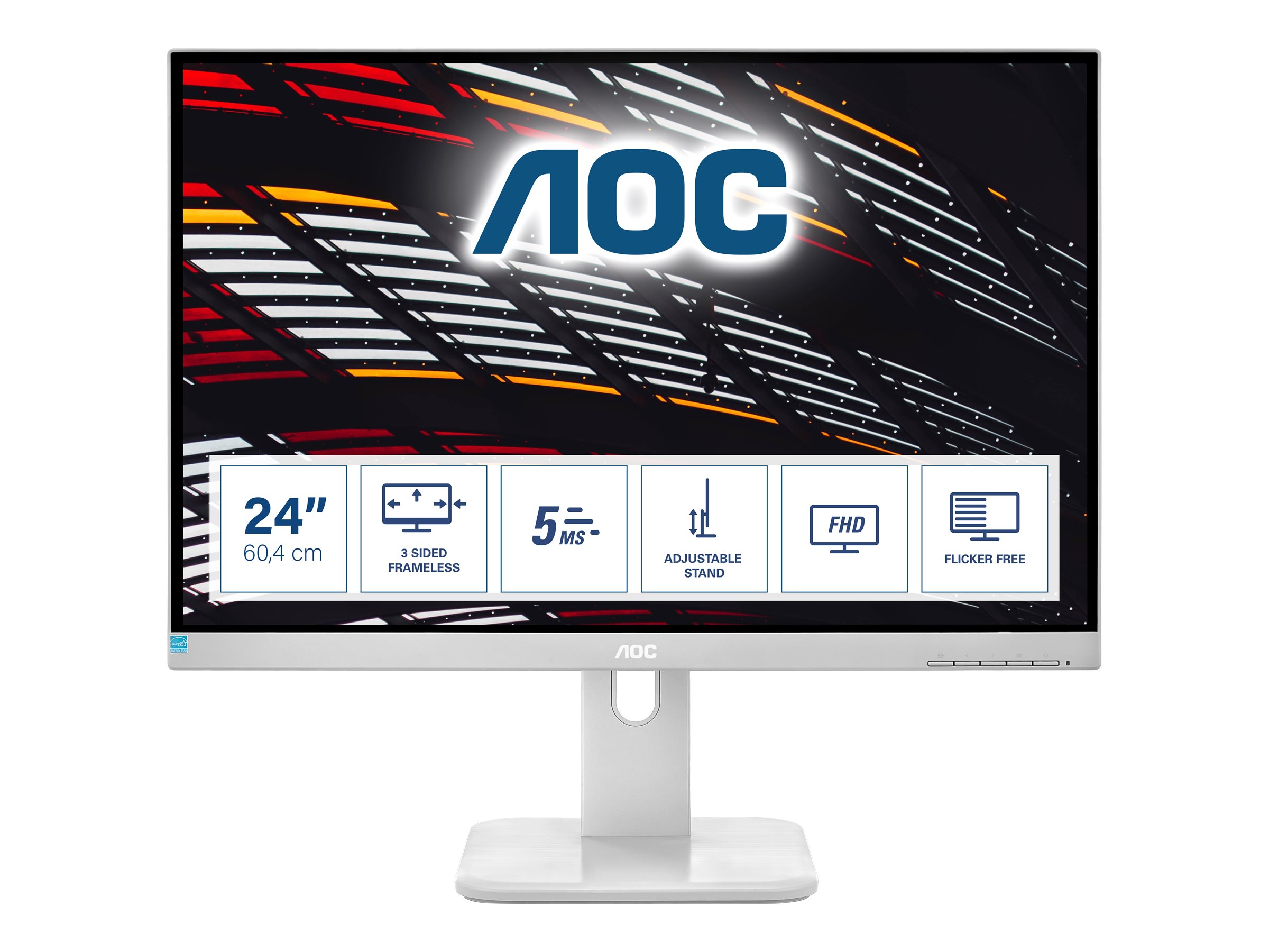 AOC 60,5cm (23,8) 24P1/GR   16:09 DVI+HDMI+DP+USB IPS Li.gr