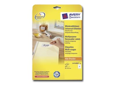 240 AVERY Zweckform Etiketten L4745REV-25 weiss 96,0 x 63,5 mm