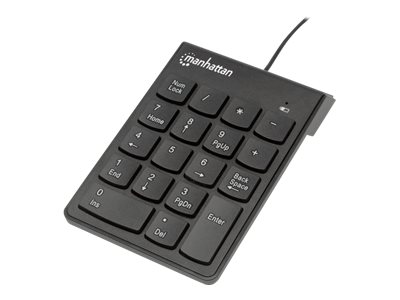 MANHATTAN Nummern Keypad 18 Tasten inkl. Backspace-Taste Asynchrone NumLock Funktion arbeitet unabhaengig von der Notebook-Tastatur
