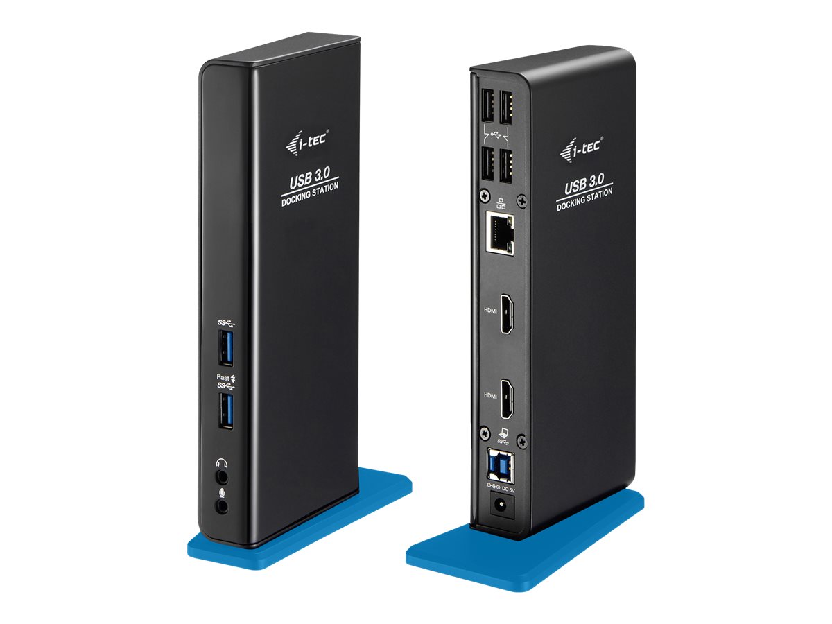 I-TEC USB 3.0/USB-C Dual HDMI Docking Station 2x HDMI 1x GLAN 2x USB 3.0 4x USB 2.0 1x Audio 1x Mic USB 3.0 Kabel mit USB-C adapter