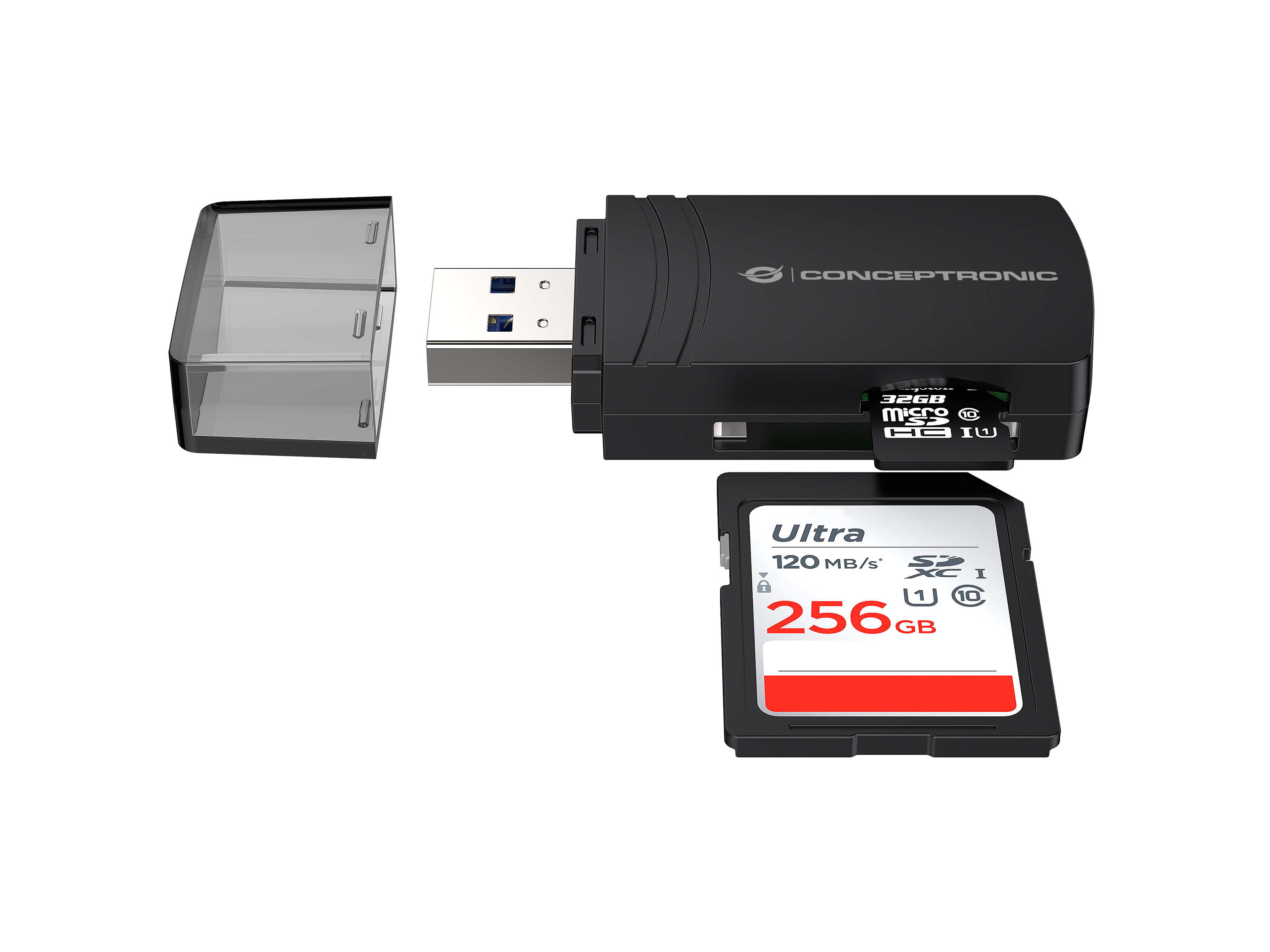 CONCEPTRONIC Kartenleser USBA32TFMicroSD40 schwarz