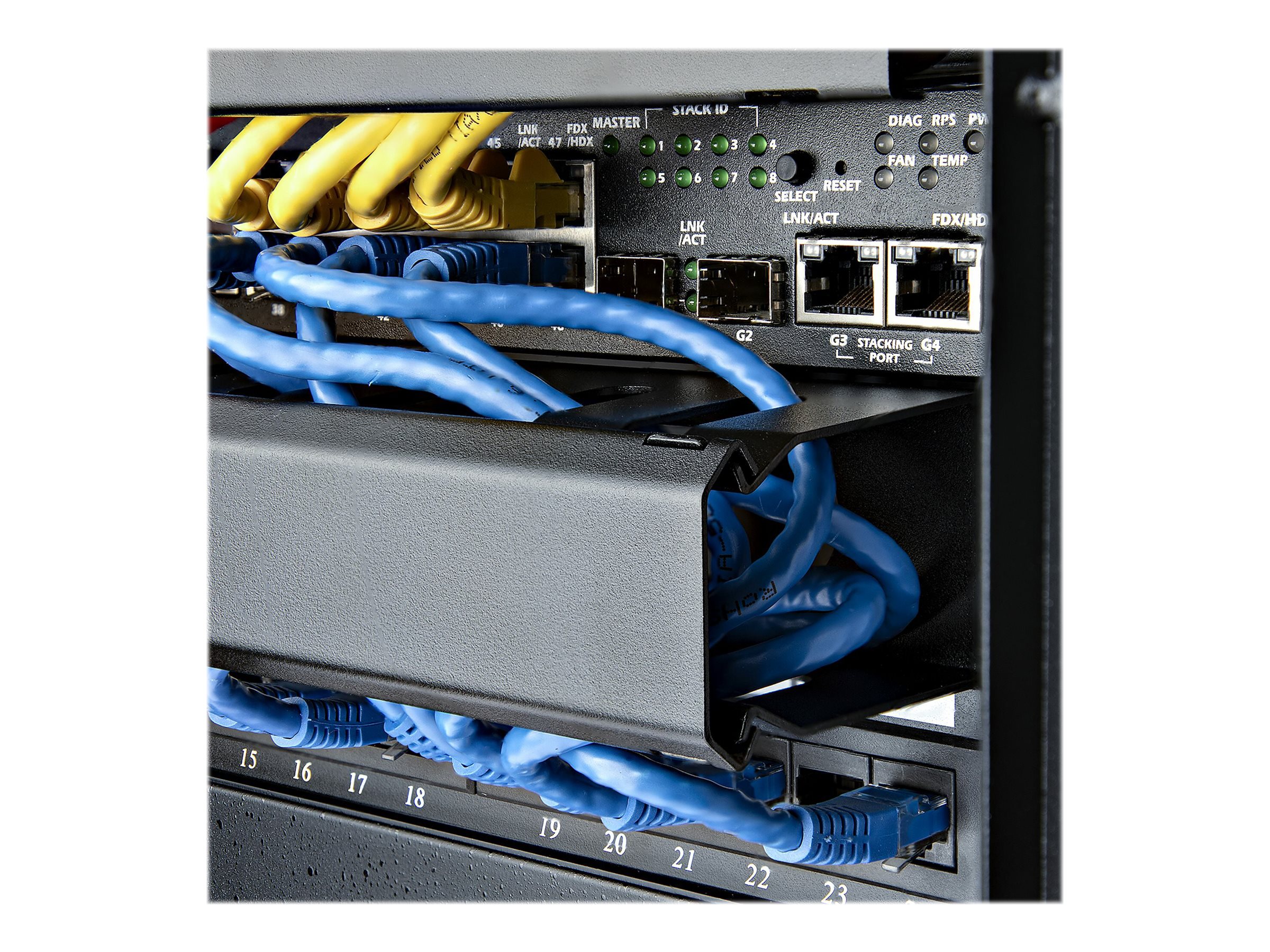 STARTECH.COM 1 HE 19 Zoll Rangierpanel / Kabelordner Kabelmanagement mit Abdeckung - Server Finger Kabelkanal