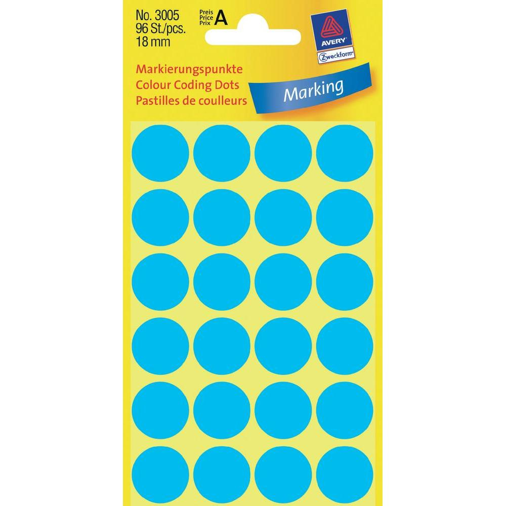 AVERY Zweckform Klebepunkte 3005 blau Ø 18,0 mm, 96 St. AVERY Zweckform Klebepunkte 3005 blau Ø 18,0 mm, 96 St.