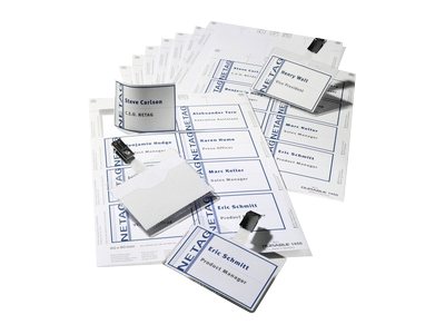 20 DURABLE Namensschilder mit Clip 9,0 x 6,0 cm