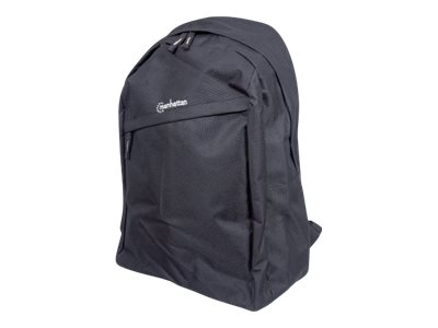 MANHATTAN Knappack Notebook Rucksack fuer Notebooks bis 37,5 cm 15,6 Top Load schwarz Leichtes strapazierfaehiges Material