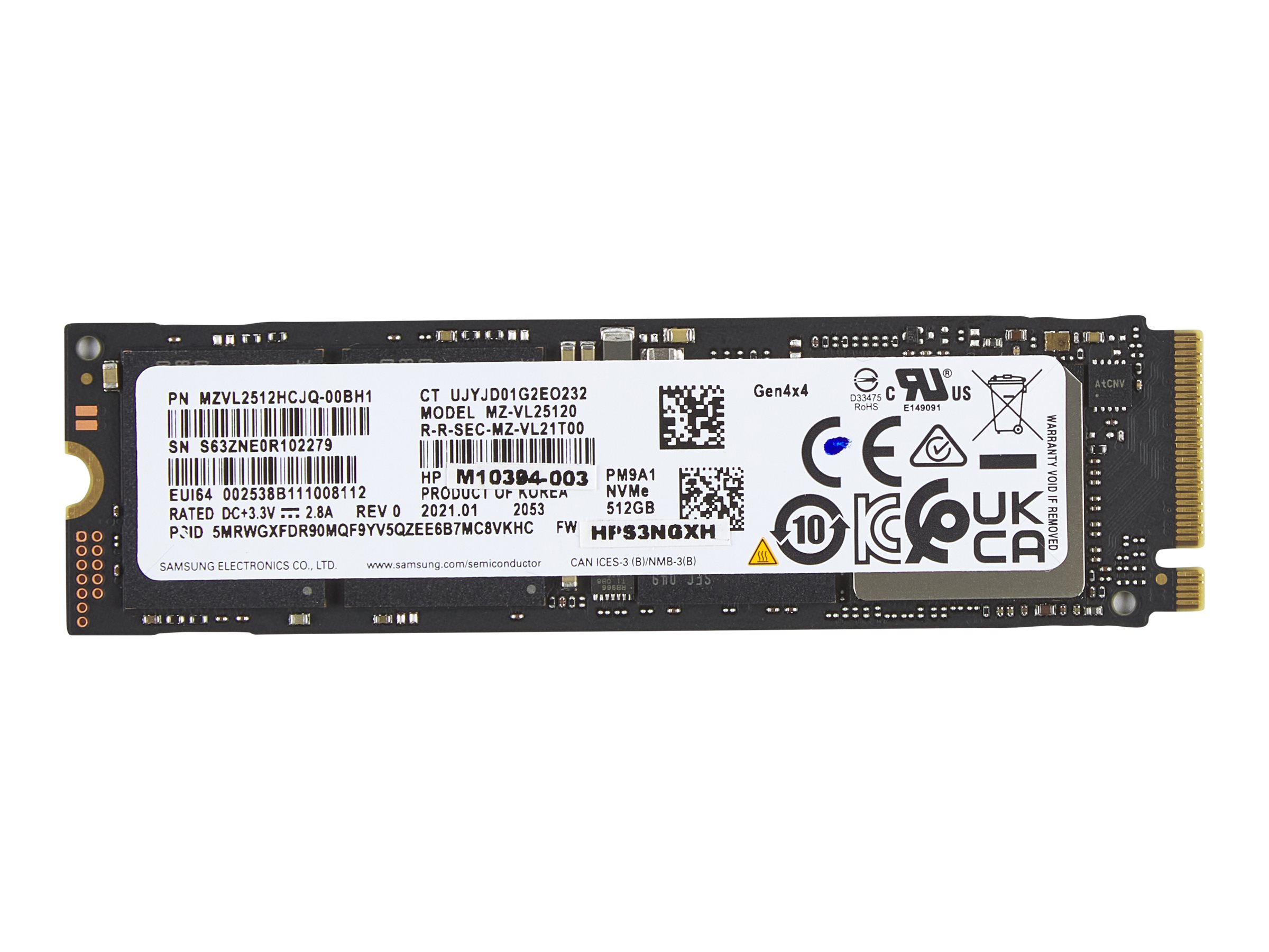 HP 512GB PCIe-4x4 NVMe M.2 Solid State Drive EURO