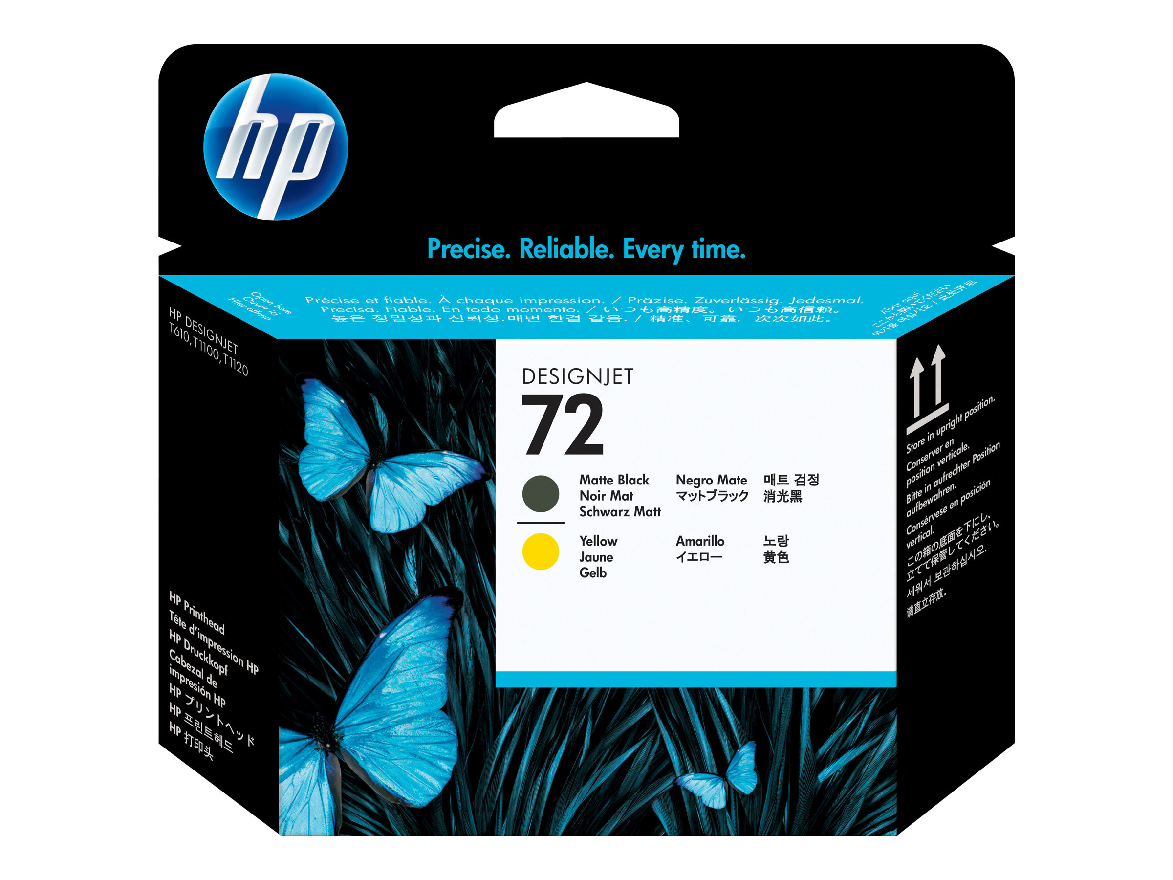 HP 72 (C9384A) schwarz matt, gelb Druckkopf