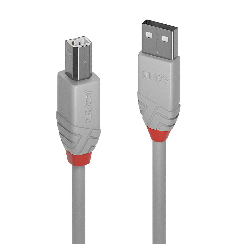 LINDY 5m USB 2.0 A/B Kabel Anthra Line