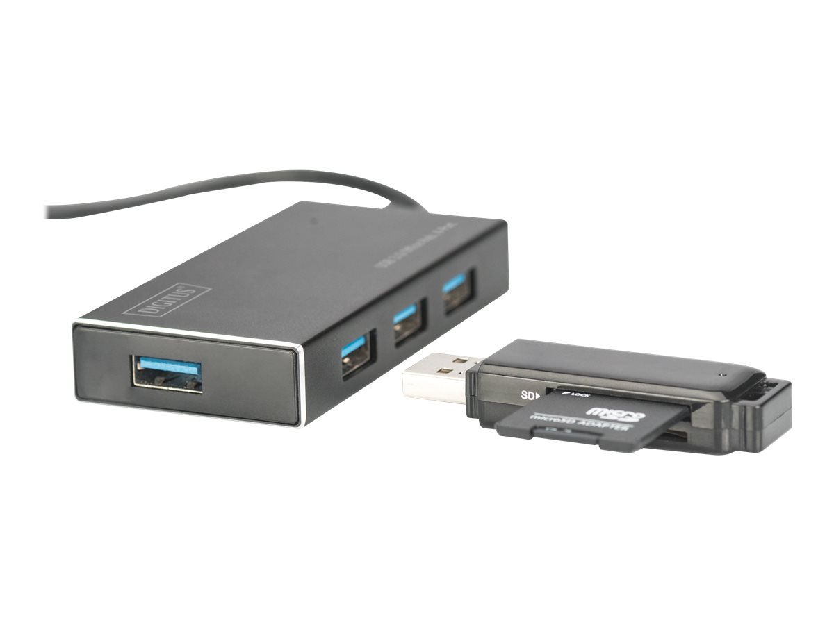 DIGITUS USB 30 Hub 4port Incl 5V2A power supply Aluminium Gehause