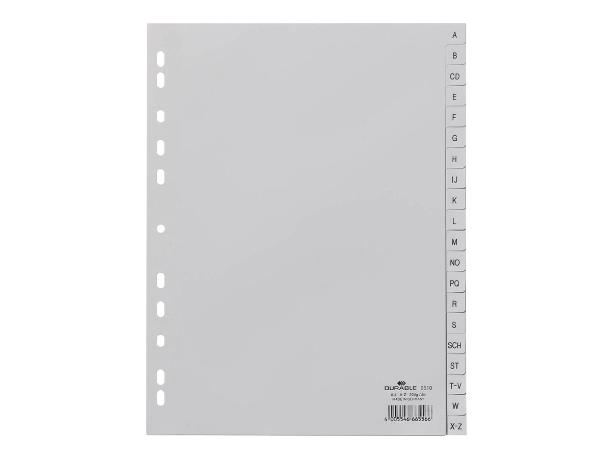 DURABLE Ordnerregister Vollformat A-Z grau 20-teilig, 1 St. DURABLE Ordnerregister Vollformat A-Z grau 20-teilig, 1 St.