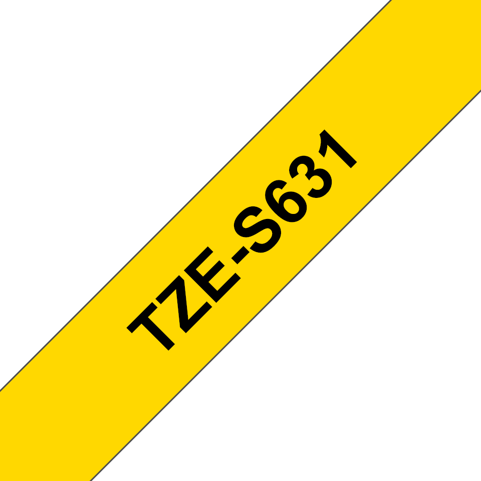 brother Schriftband TZeS631 TZES631, 12 mm, schwarz auf gelb, 1 St