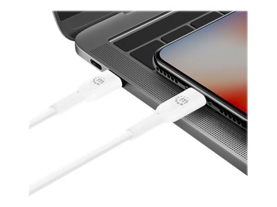 MANHATTAN USB-C auf Lightning Sync-/Ladekabel MFi-zertifizierten 8-pol. Lightning-Stecker 1 m für iPhone iPad iPod 480 Mbit/s weiss MANHATTAN USB-C auf Lightning Sync-/Ladekabel MFi-zertifizierten 8-pol. Lightning-Stecker 1 m für iPhone iPad iPod 480 Mbit/s weiss