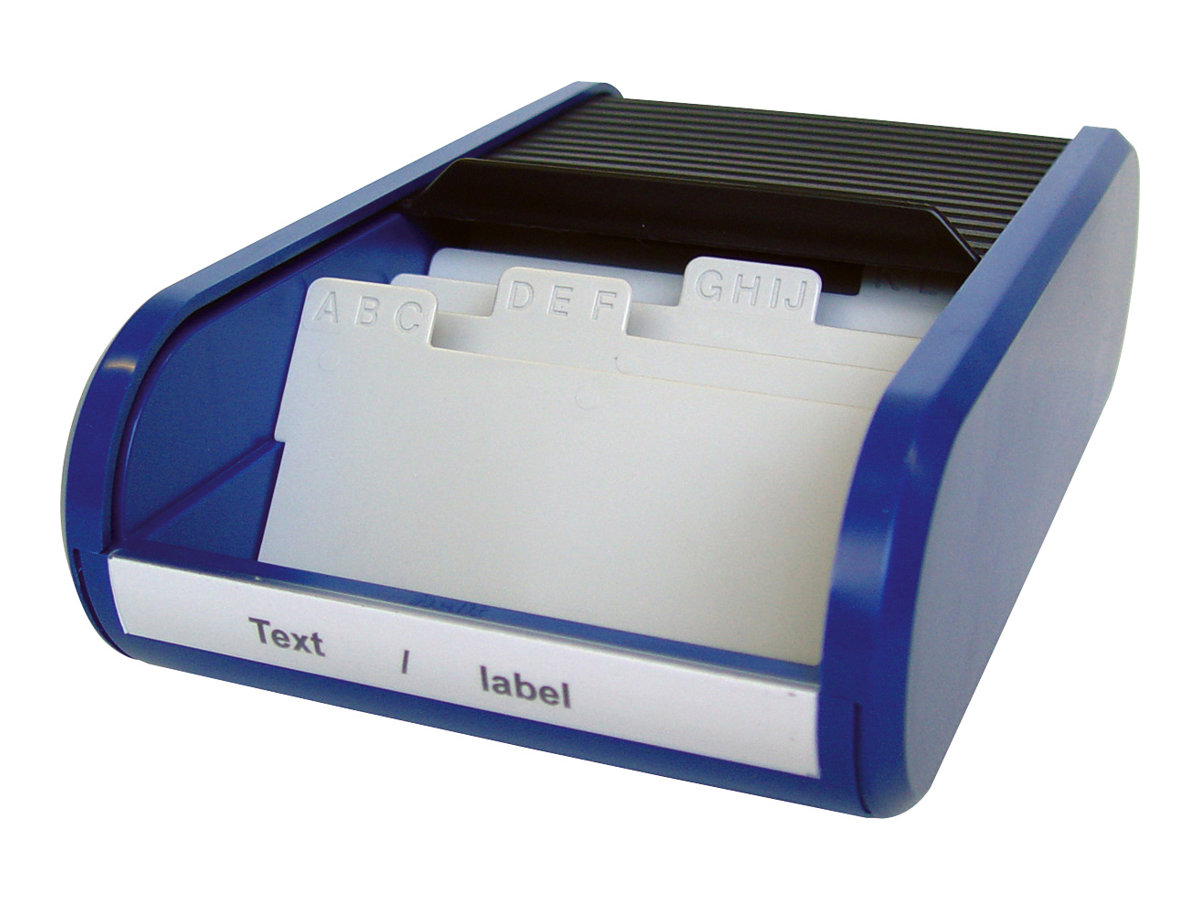 helit Visitenkartenbox blau/schwarz, fuer bis zu 300 Visitenkarten helit Visitenkartenbox blau/schwarz, fuer bis zu 300 Visitenkarten