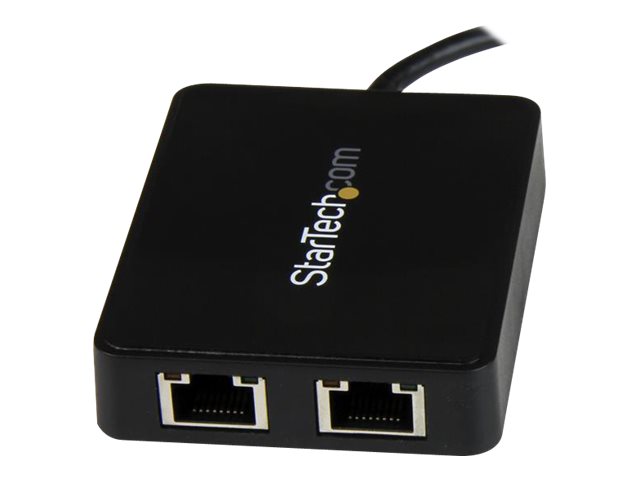 StarTech.com USB-C auf Dual-Gigabit Ethernet Adapter mit USB (Typ-A) Anschluss - USB Type-C Gigabit Netzwerk Adapter - Netzwerkadapter