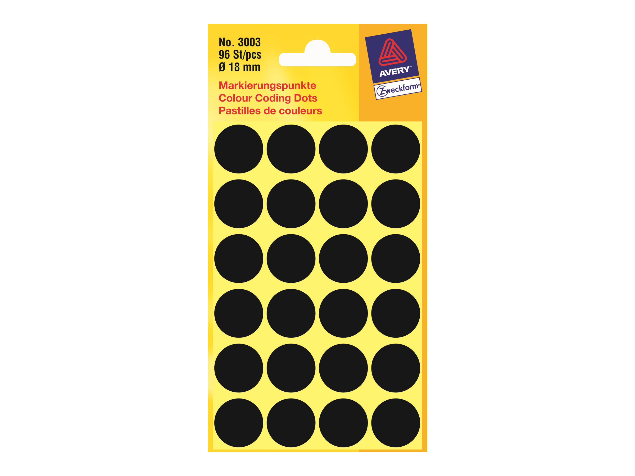 AVERY Zweckform Klebepunkte 3003 schwarz Ø 18,0 mm, 96 St. AVERY Zweckform Klebepunkte 3003 schwarz Ø 18,0 mm, 96 St.
