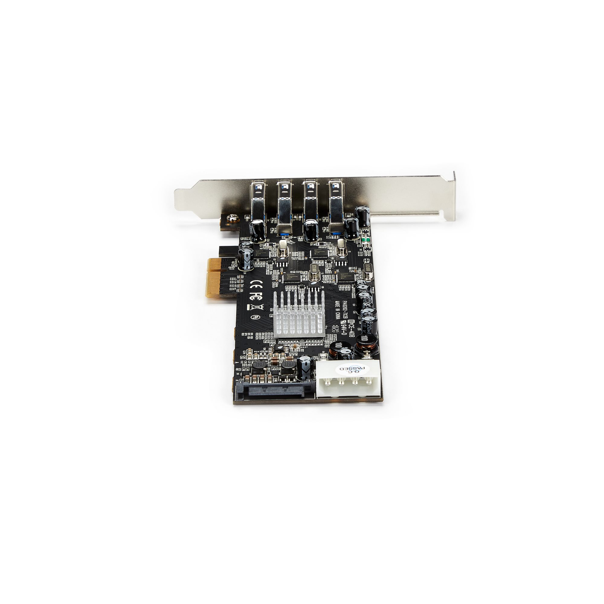 STARTECHCOM PEXUSB3S44V 4 Port Quad Bus PCIe USB 30 Adapter Card w LP4SATA Power