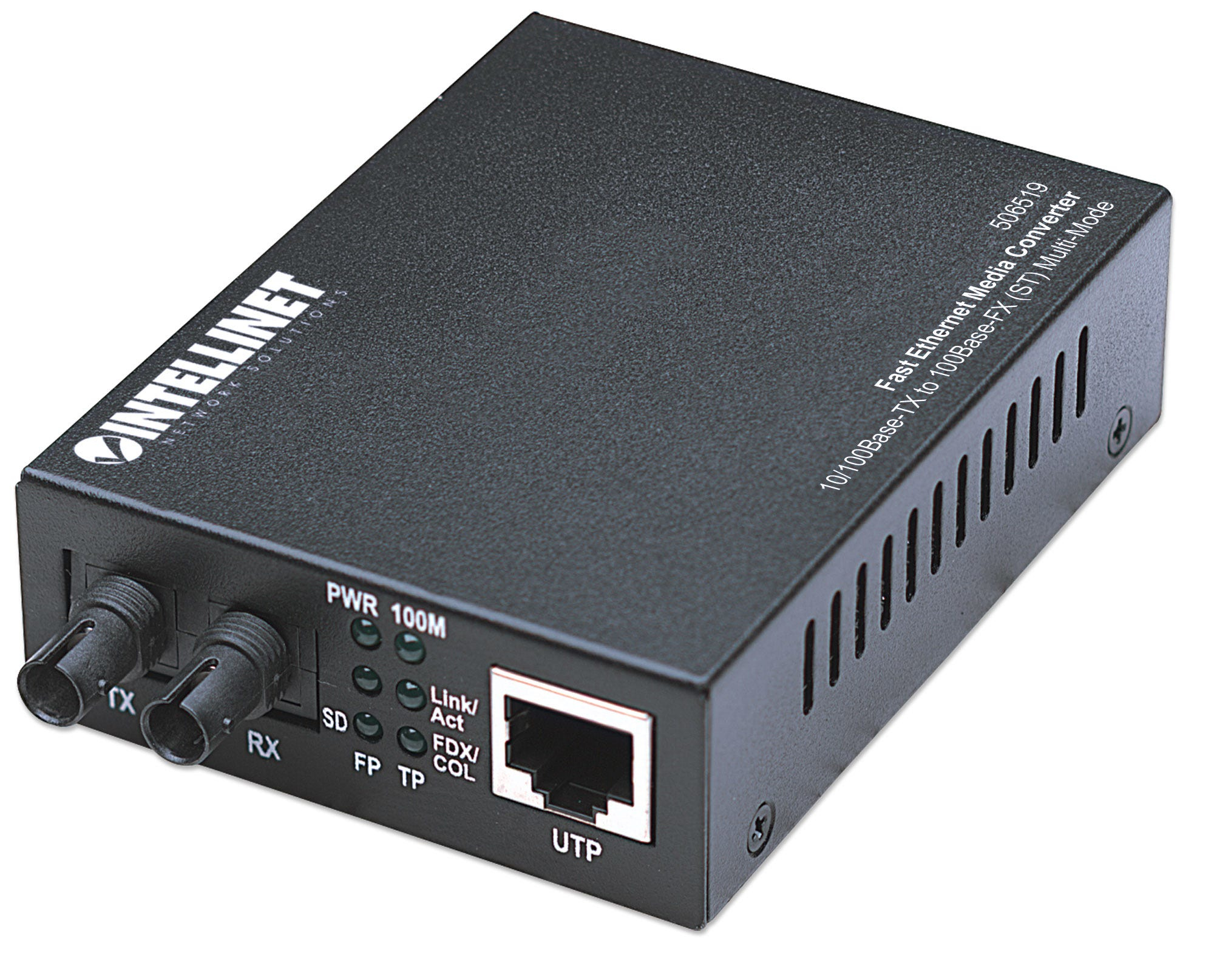 INTELLINET Fast Ethernet Medienkonverter 10100BaseTX auf 100BaseFX ST Multimode 2 km