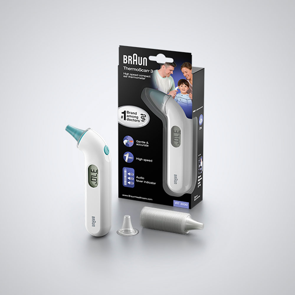 Braun IRT3030WE Infrarot Fieberthermometer ThermoScan 3