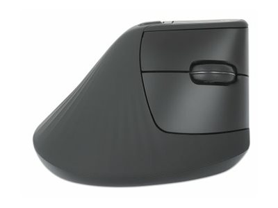 MANHATTAN Vertikale Ergonomische Kabellose Maus USB-A Nanoempfänger sechs Tasten plus Mausrad handgelenkfreundlicher Winkel schwarz