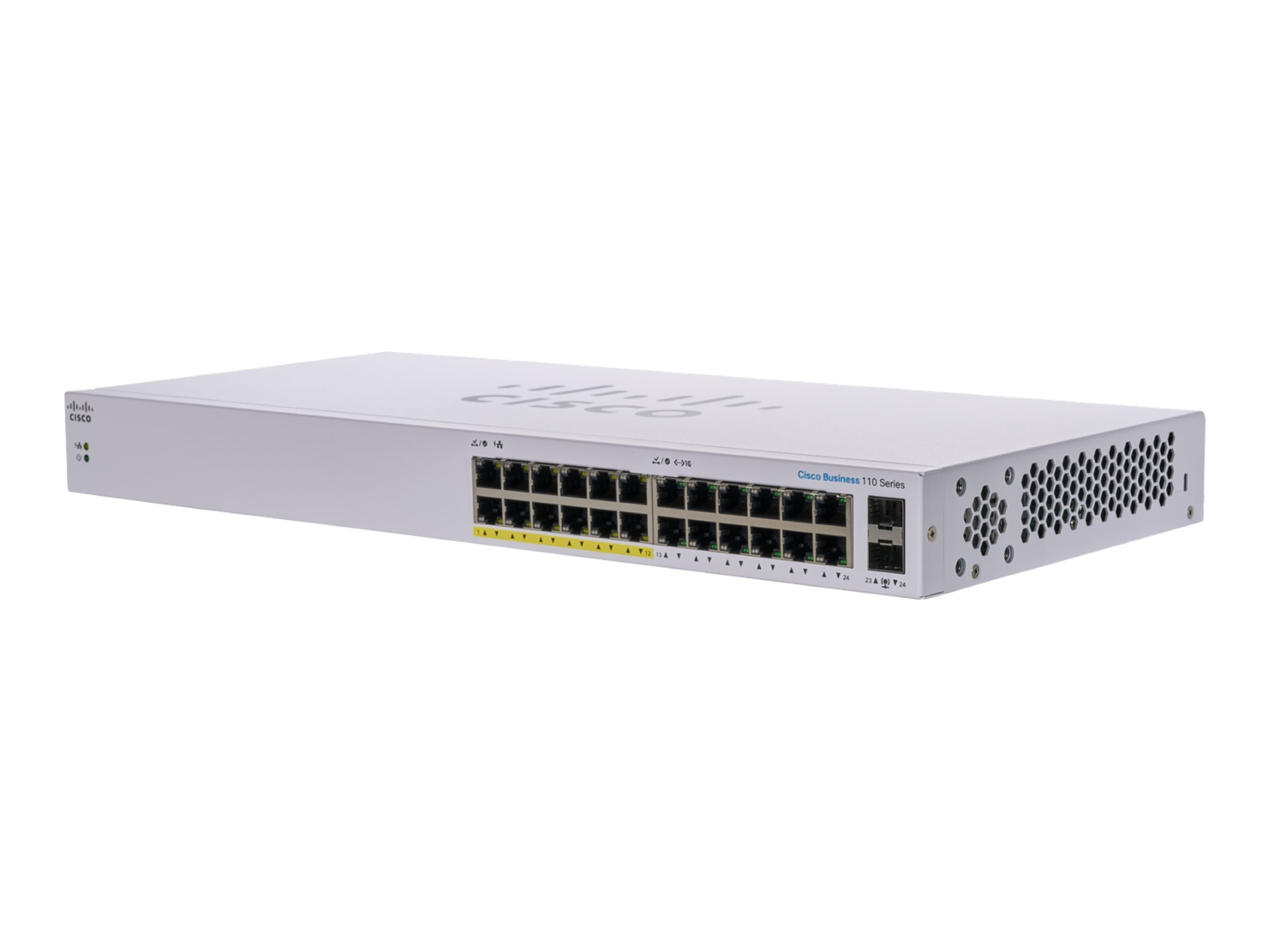 CISCO Business Switching CBS110 Unmanaged 24-port Gigabit Partial PoE 2x1G SFP Shared CISCO Business Switching CBS110 Unmanaged 24-port Gigabit Partial PoE 2x1G SFP Shared