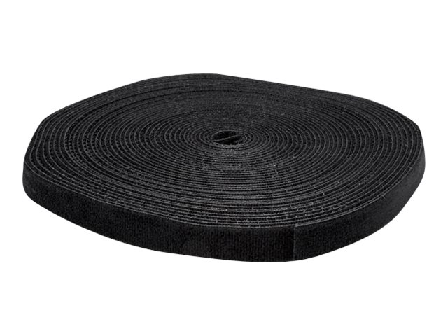 STARTECH.COM Hook-and-Loop Cable Management Tie - 50 ft. Bulk Roll - Black - Cut-to-Size Cable Wrap / Straps