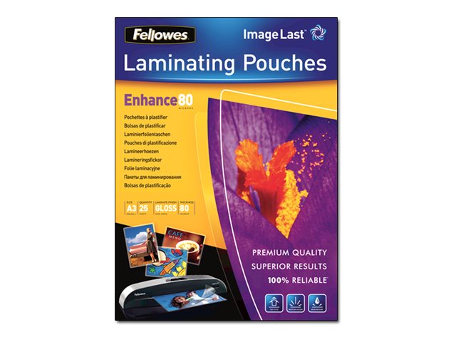 25 Fellowes Enhance80 ImageLast Laminierfolien glaenzend fuer A3 80 micron 25 Fellowes Enhance80 ImageLast Laminierfolien glaenzend fuer A3 80 micron
