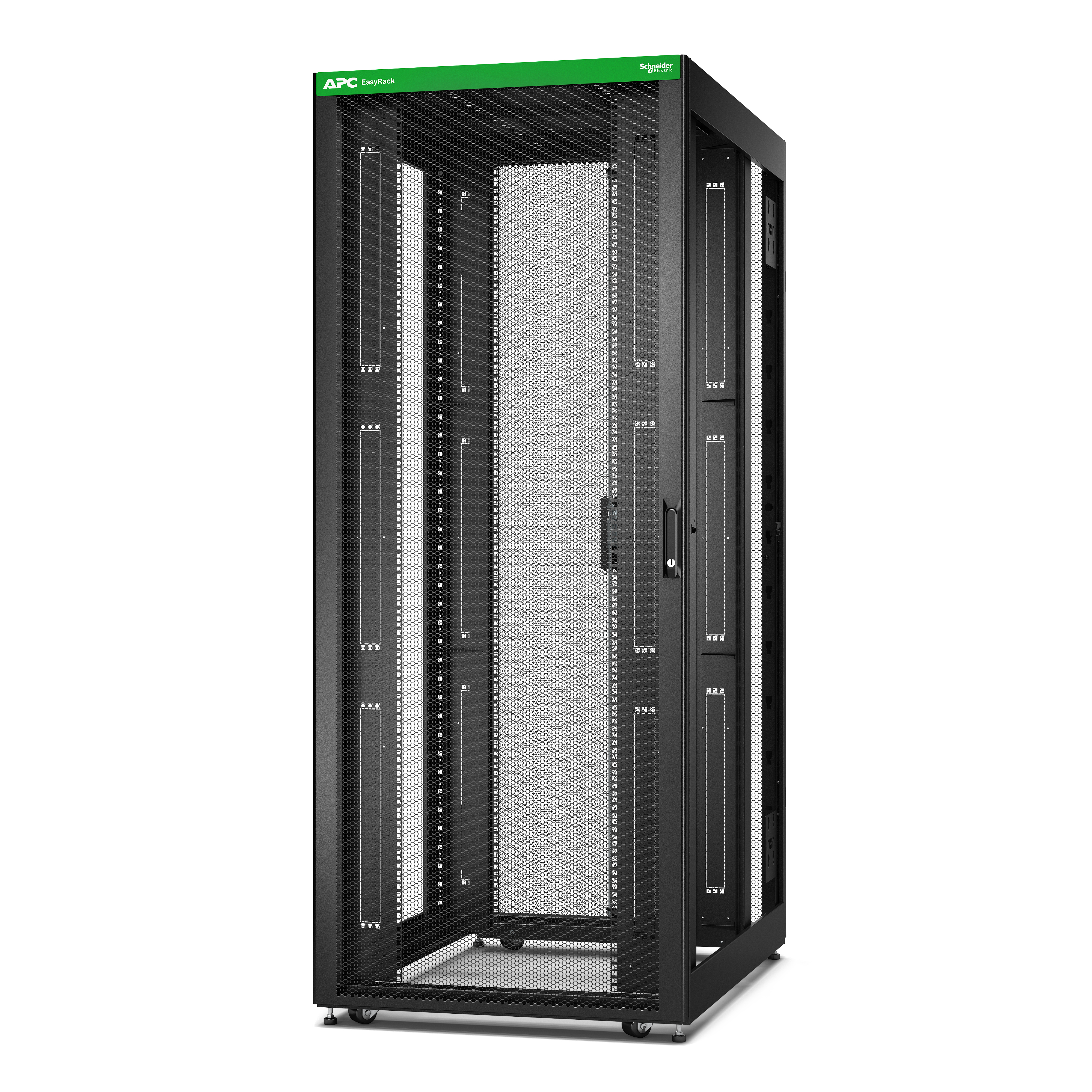APC Easy Rack 42Ux800x1200 with Roof castors feet and 4 Brackets No Side panels Bottom black