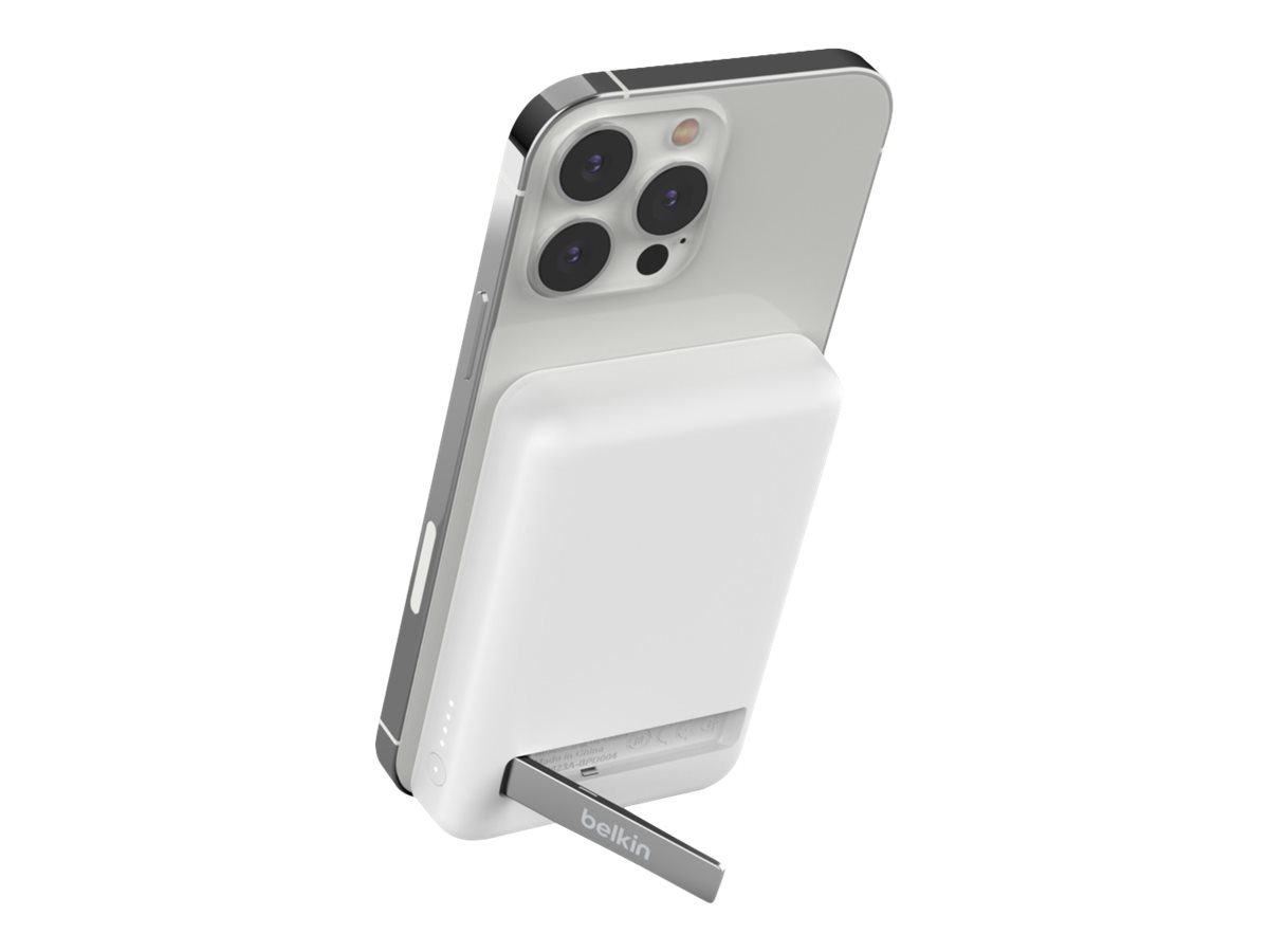 Belkin Magn drahtlose Powerbank, Standfuss, 5000 mAh, weiss
