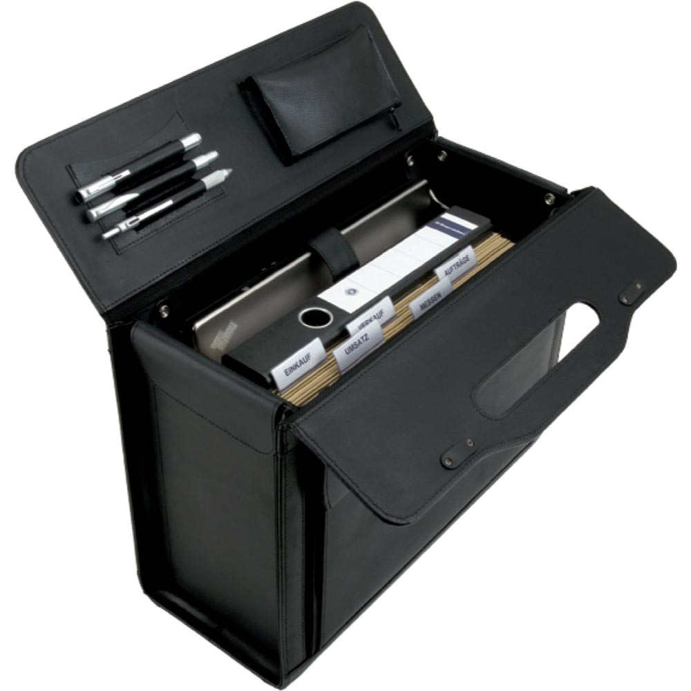 Alassio Pilotenkoffer VERONA Leder schwarz 49,0 x 24,0 x 35,0 cm