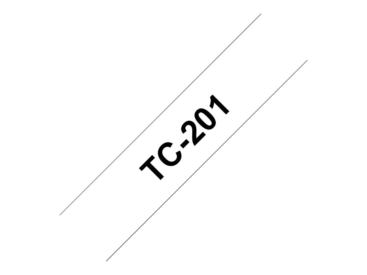 BROTHER P-Touch TC-201 schwarz auf weiss 12mm BROTHER P-Touch TC-201 schwarz auf weiss 12mm