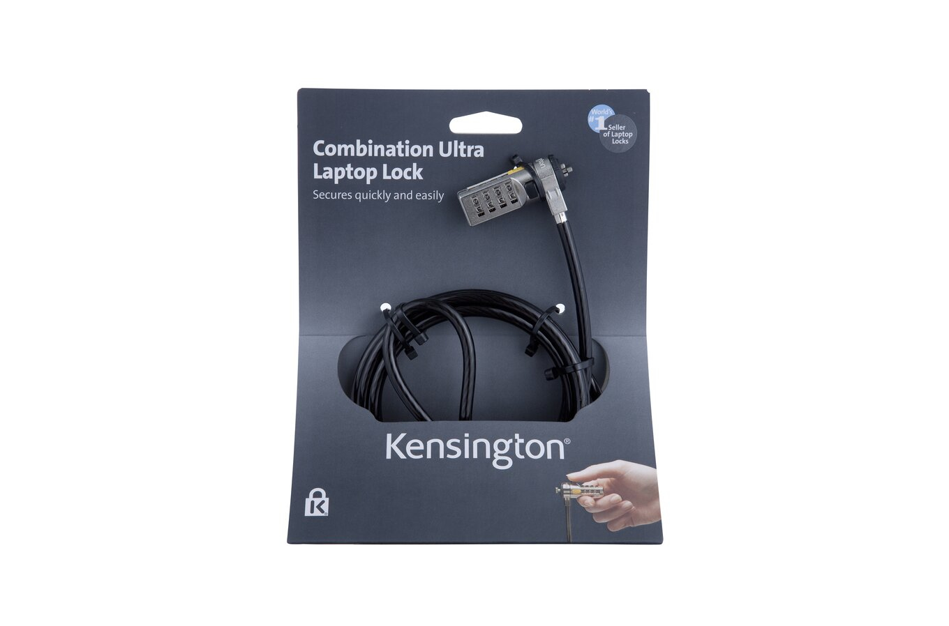 KENSINGTON Slim Kombinationsschloss Portables Laptopschloss für Standard Security Slot zurücksetzbar