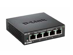 D-LINK DES-105 5?Port Layer2 Fast Ethernet Switch 5x 10/100 Mbit/s Metallgehäuse Autosensing MDI/MDIX-Anpassung