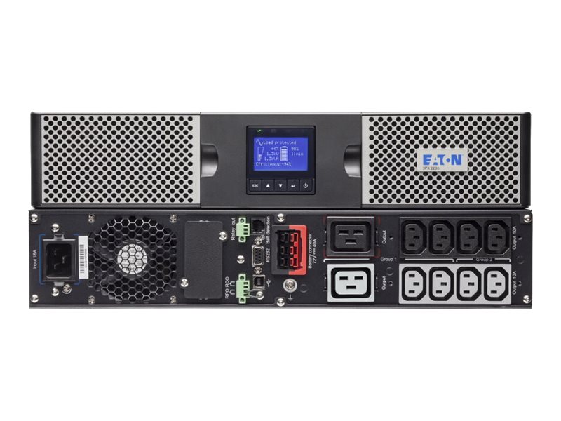 EATON 9PX 2200i 2200VA/2200W Tower/Rack USV RS-232/USB 2U 48,26cm 19Zoll Kit Runtime 5/14min Voll/Halblast