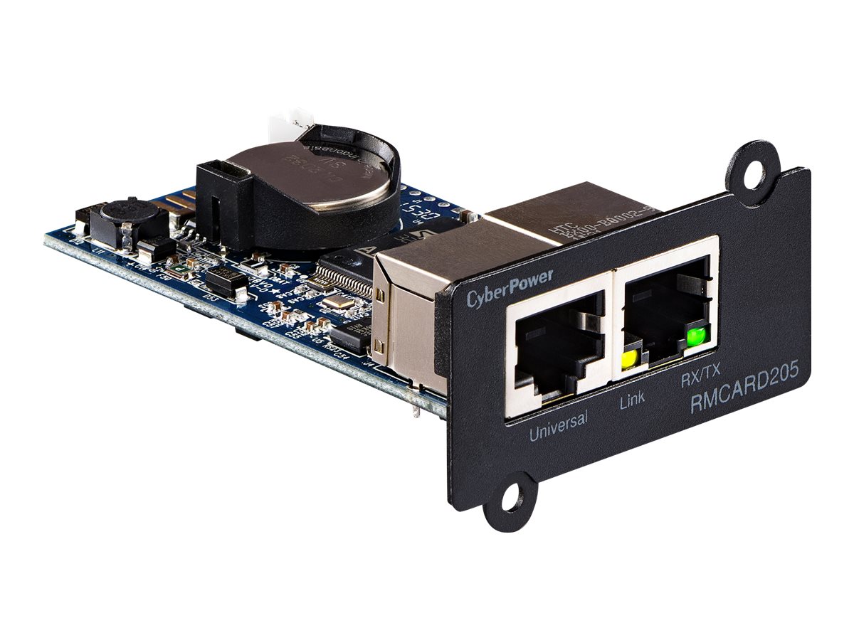 CYBERPOWER RMCARD205 Netzwerkkarte fuer SNMP SLOT - Kompatibel zu OL OLS OR und PR Serie zwei Anschluesse: Netzwerk - Sensor